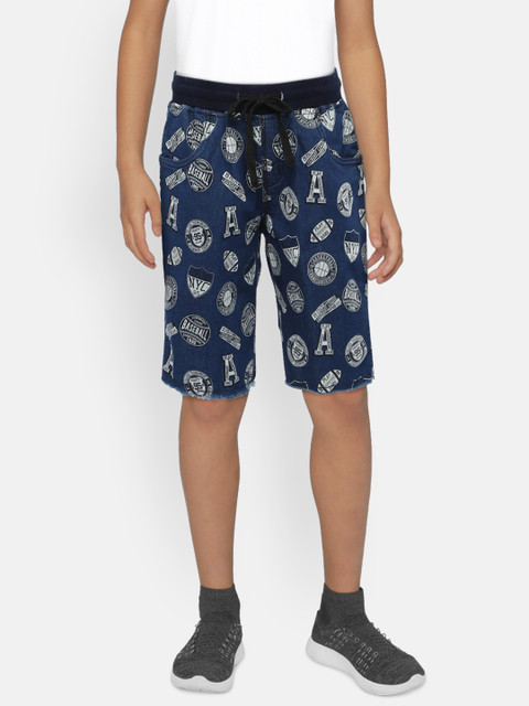 

Palm Tree Boys Blue Printed Regular Fit Shorts