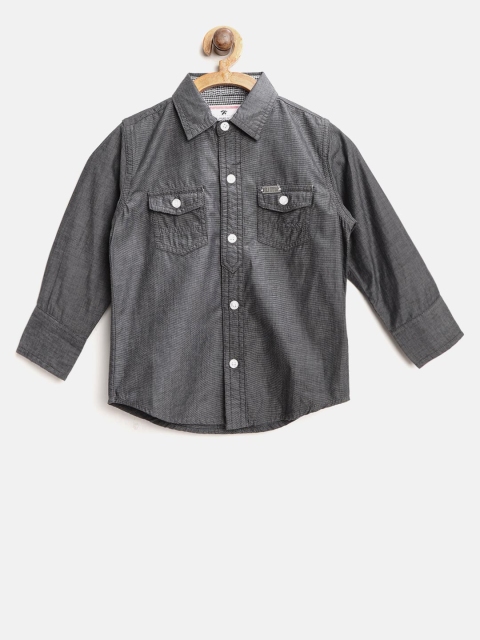 

Gini and Jony Boys Charcoal Grey Regular Fit Solid Casual Shirt