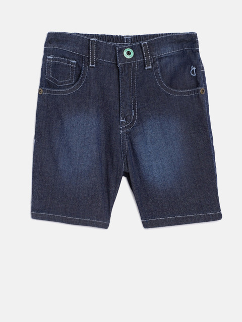 

Gini and Jony Boys Navy Blue Solid Regular Fit Shorts