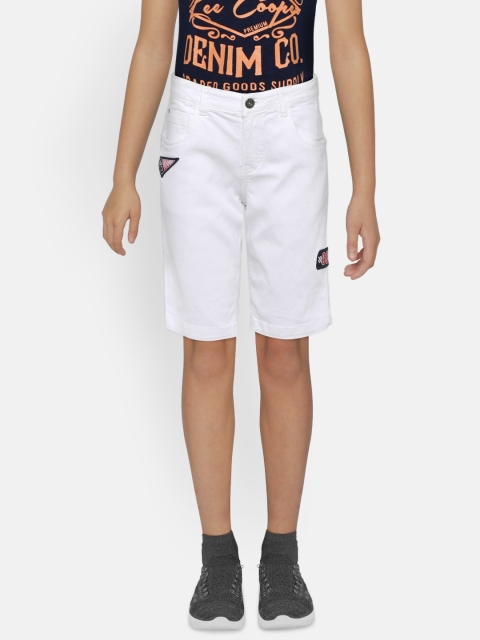 

Gini and Jony Boys White Solid Regular Fit Denim Shorts