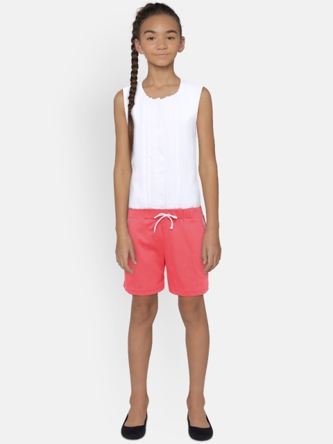 

Gini and Jony Girls Red & White Colourblocked Playsuit