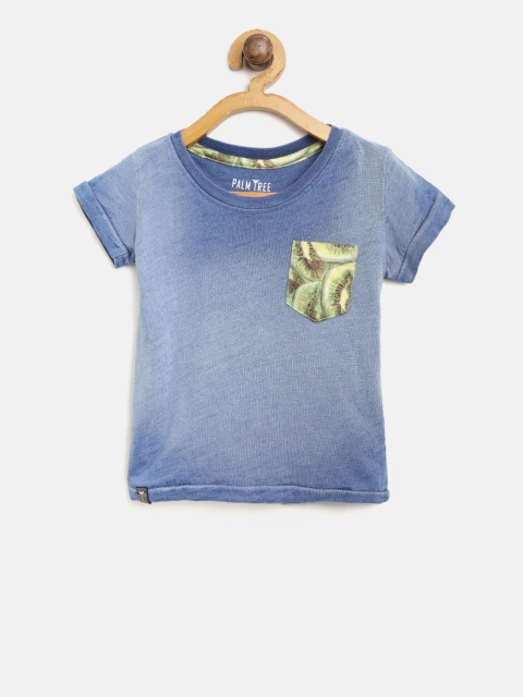 

Palm Tree Boys Blue Washed Round Neck T-shirt