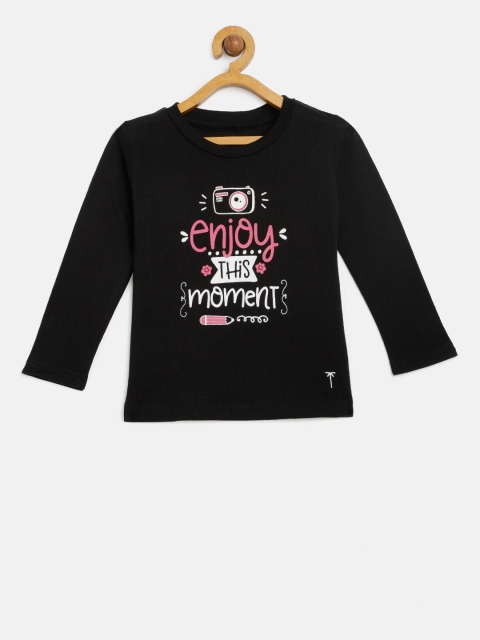 

Palm Tree Girls Black Printed Round Neck T-shirt