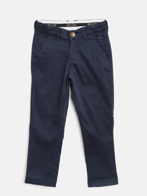 

Gini and Jony Boys Navy Regular Fit Solid Trousers, Navy blue