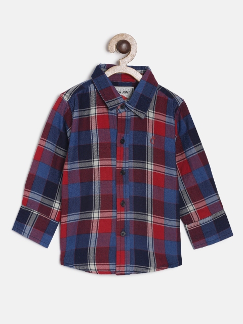 

Gini and Jony Boys Blue & Red Regular Fit Checked Casual Shirt