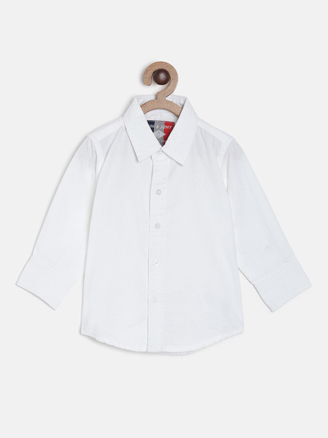 

Gini and Jony Boys White Regular Fit Solid Casual Shirt