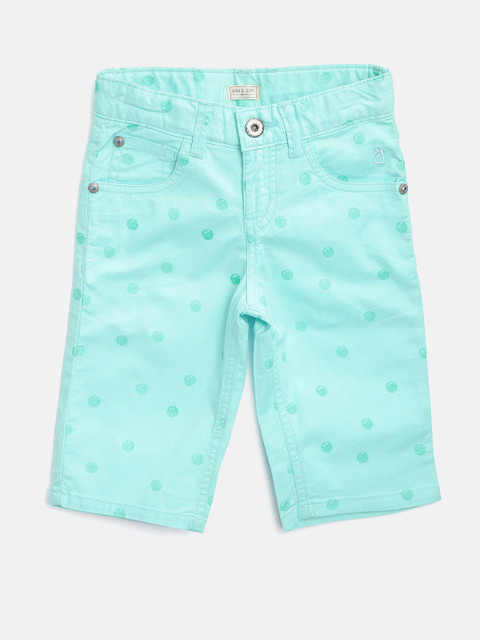 

Gini and Jony Girls Blue Printed Regular Fit Capris