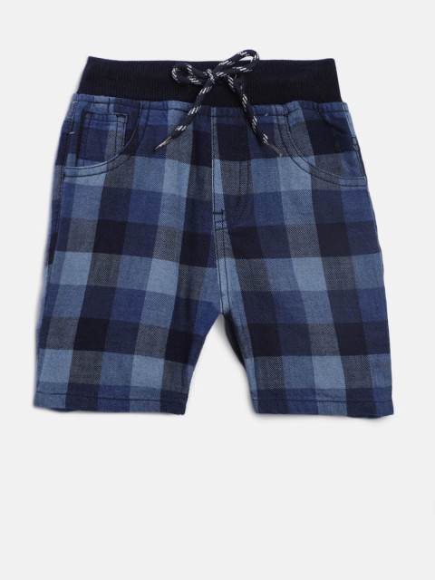 

Gini and Jony Boys Blue Checked Regular Fit Shorts