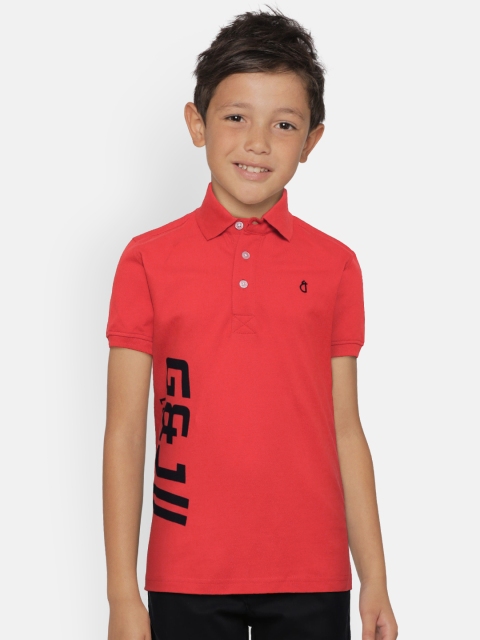 

Gini and Jony Boys Red Solid Polo Collar Pure Cotton T-shirt