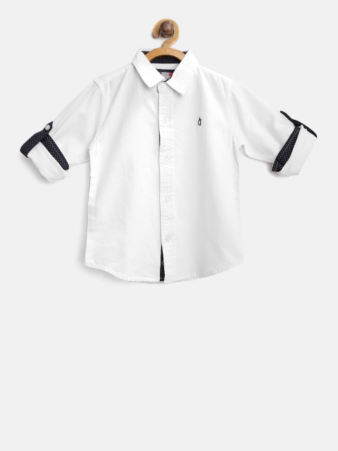 

Gini and Jony Boys White Regular Fit Solid Casual Shirt