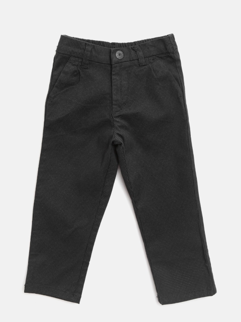 

Gini and Jony Boys Black Regular Fit Printed Trousers