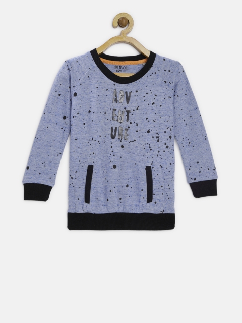 

Gini and Jony Boys Blue & Black Printed Sweater