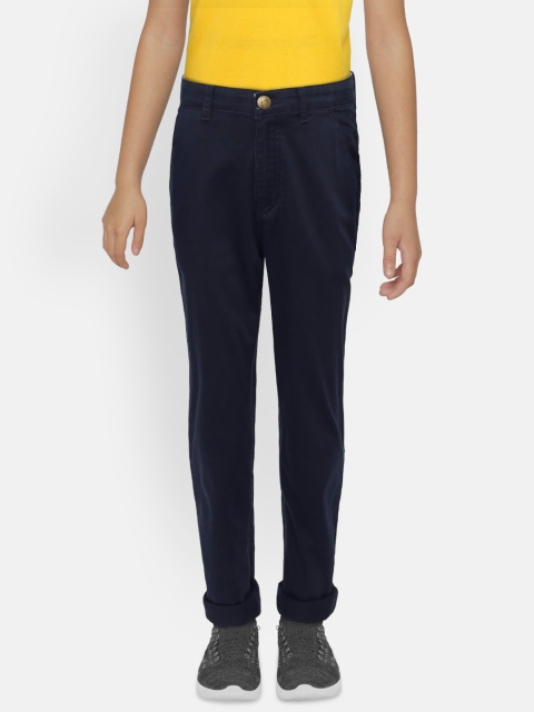 

Gini and Jony Boys Navy Blue Regular Fit Solid Trousers
