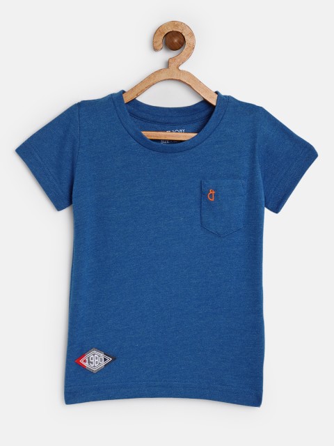 

Gini and Jony Boys Blue Printed Round Neck T-shirt