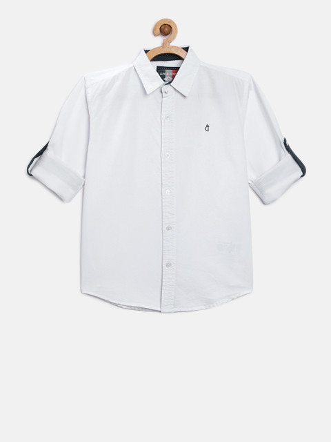

Gini and Jony Boys White Regular Fit Solid Casual Shirt