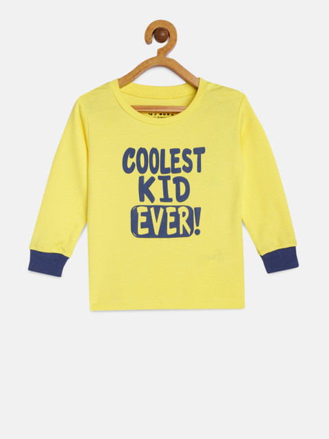 

Gini and Jony Girls Yellow Printed Round Neck T-shirt
