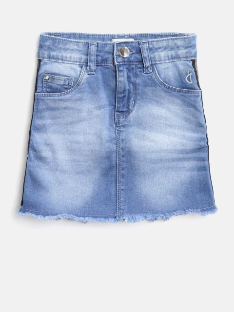 

Gini and Jony Girls Blue Washed Denim Mini Straight Skirt
