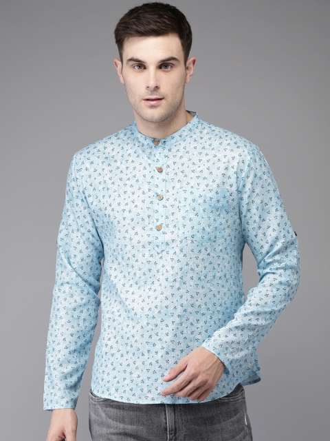 

Anouk Men Blue Quirky Print Straight Kurta