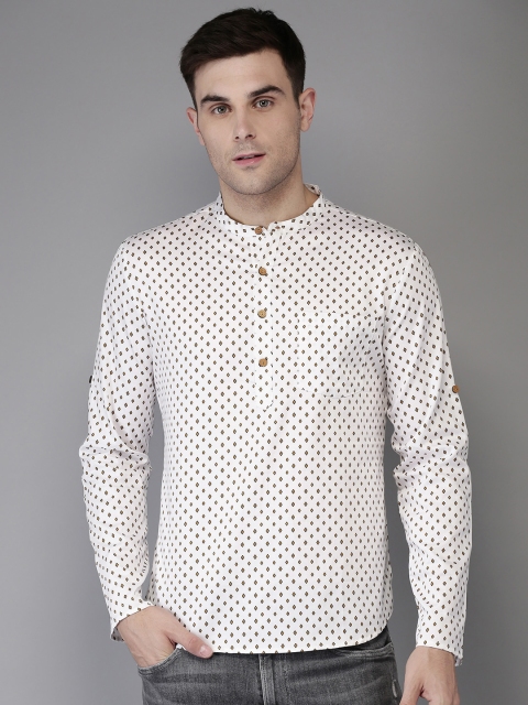 

Anouk Men White Printed Straight Kurta