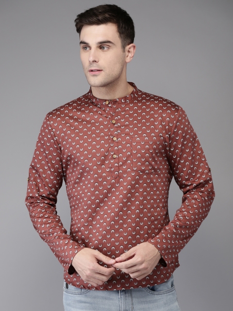 

Anouk Men Maroon Printed Straight Kurta