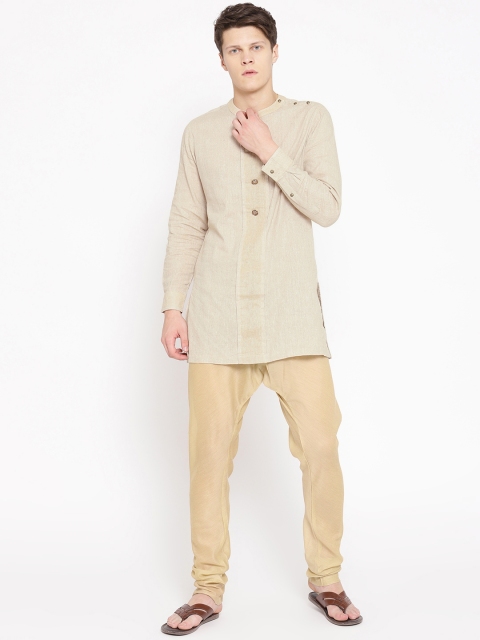 

Anouk Men Beige Solid Kurta with Churidar