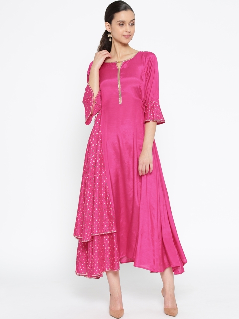 

AURELIA Women Pink Solid Maxi Dress