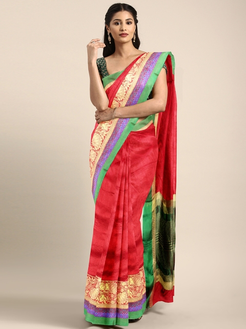 

Triveni Red Woven Design Art Silk Saree