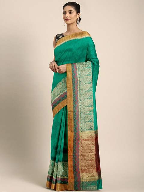 

Triveni Green Woven Design Art Silk Saree