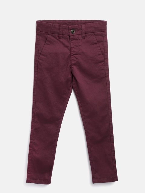 

Marks & Spencer Boys Burgundy Regular Fit Solid Chinos