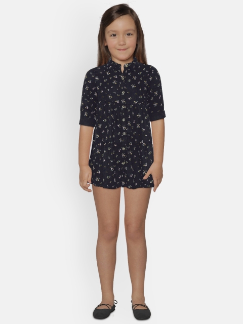 

Marks & Spencer Girls Black Floral Printed Shirt Dress