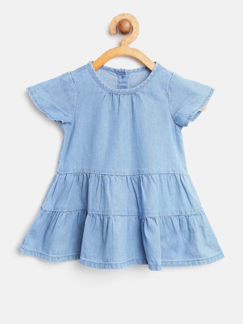 

Marks & Spencer Girls Blue Denim Tiered A-Line Dress