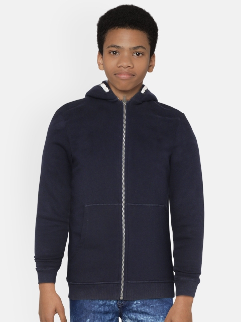 

Marks & Spencer Boys Navy Blue Solid Hooded Sweatshirt