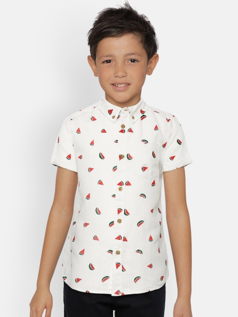 

Marks & Spencer Boys White & Red Regular Fit Printed Casual Shirt