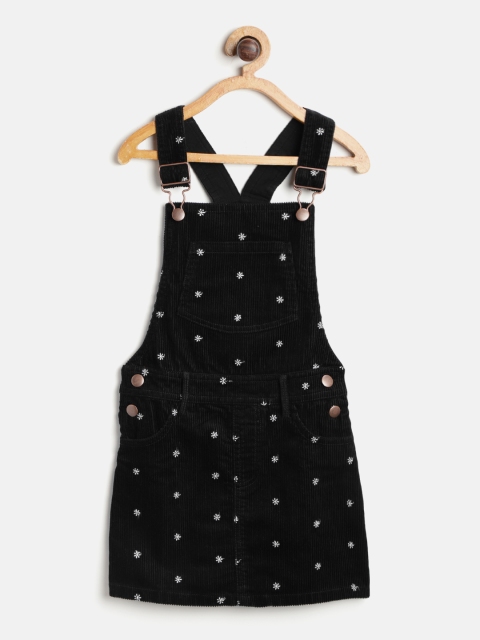 

Marks & Spencer Girls Black & White Embroidered Corduroy Pinafore Dress