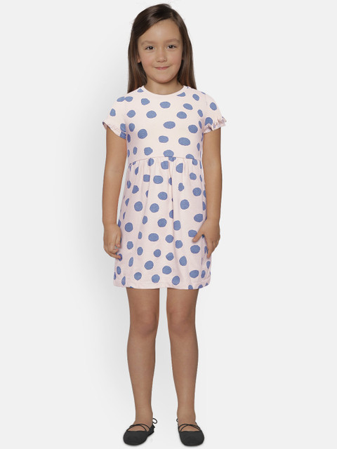 

Marks & Spencer Girls Pink & Blue Printed A-Line Dress
