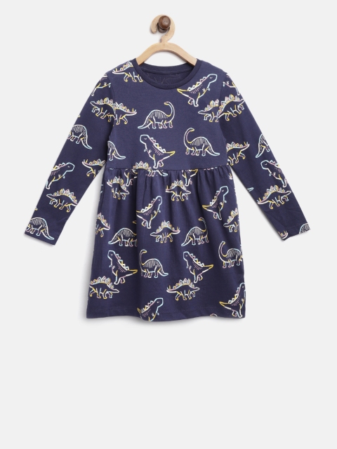 

Marks & Spencer Girls Navy Blue Printed A-Line Dress