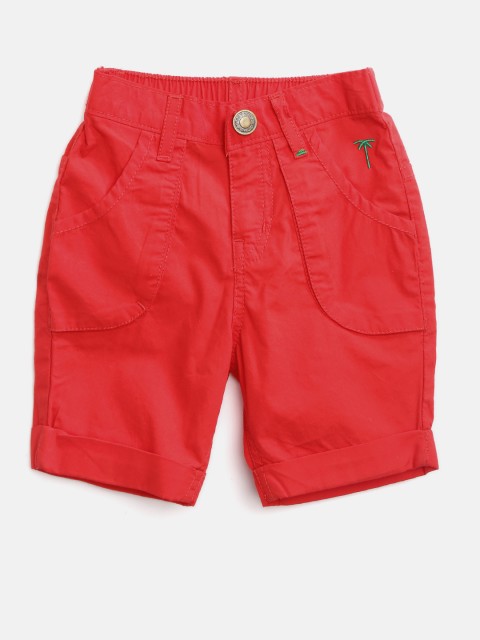 

Gini and Jony Girls Red Solid Regular Fit Shorts