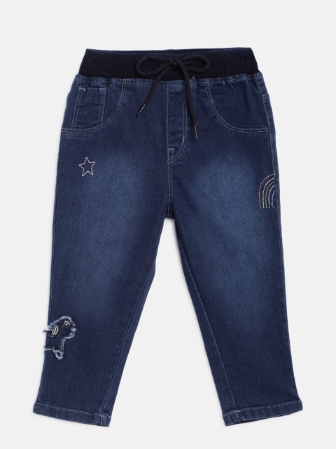 

Gini and Jony Girls Navy Blue Solid Jeggings