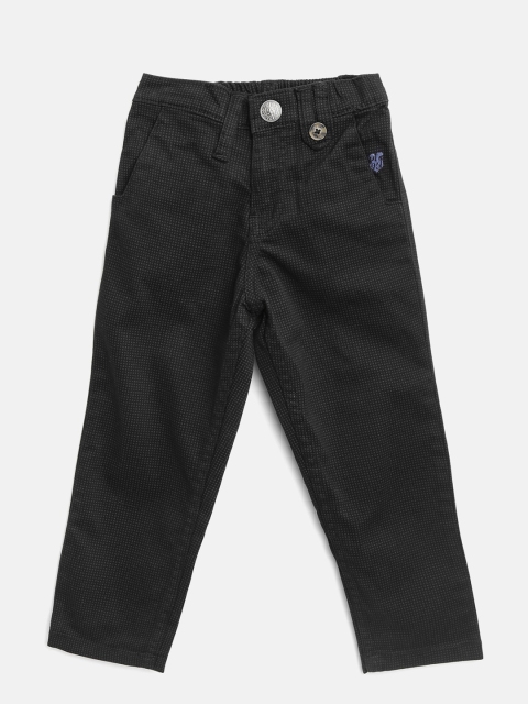 

Gini and Jony Boys Black Regular Fit Printed Trousers