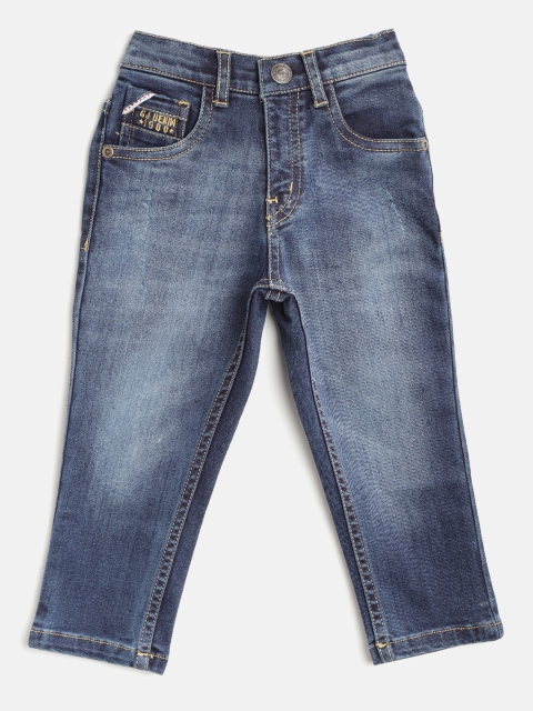 

Gini and Jony Boys Blue Slim Fit Mid-Rise Low Distress Stretchable Jeans
