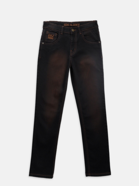 

Gini and Jony Boys Black Slim Fit Mid-Rise Clean Look Stretchable Jeans