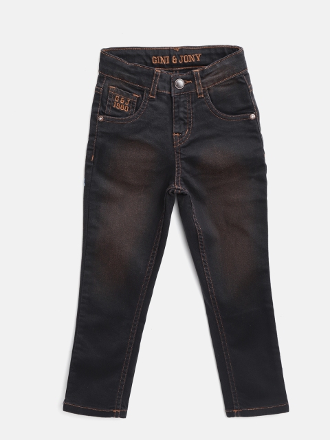 

Gini and Jony Boys Black Regular Fit Mid-Rise Clean Look Stretchable Jeans