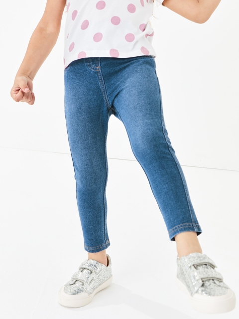 

Marks & Spencer Girls Blue Solid Denim Jeggings