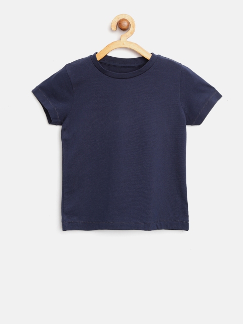 

Marks & Spencer Kids Navy Blue Solid Round Neck T-shirt