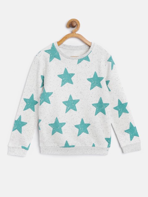 

Marks & Spencer Boys Grey Melange & Teal Green Printed Sweatshirt