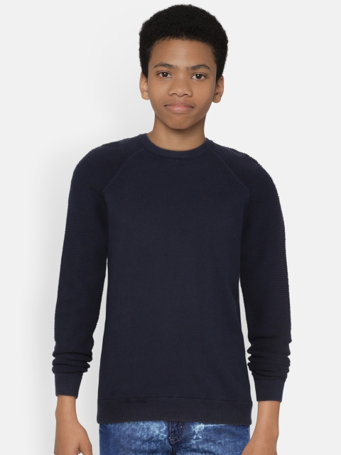 

Marks & Spencer Boys Navy Blue Solid Pullover Sweater