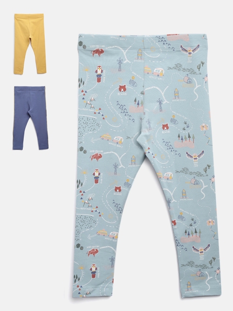 

Marks & Spencer Girls Pack of 3 Leggings, Blue