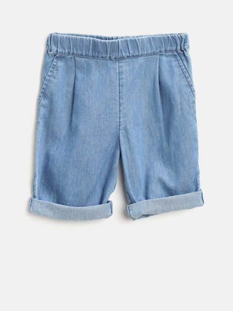 

Marks & Spencer Kids Blue Regular Fit Solid Chambray Trousers