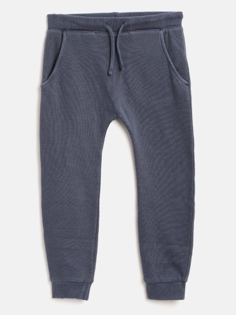 

Marks & Spencer Boys Navy Blue Self-Striped Joggers