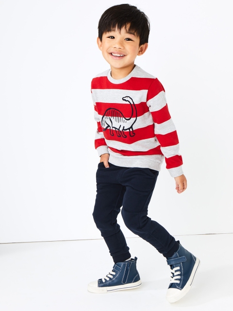 

Marks & Spencer Boys Red & Grey Striped T-shirt with Trousers